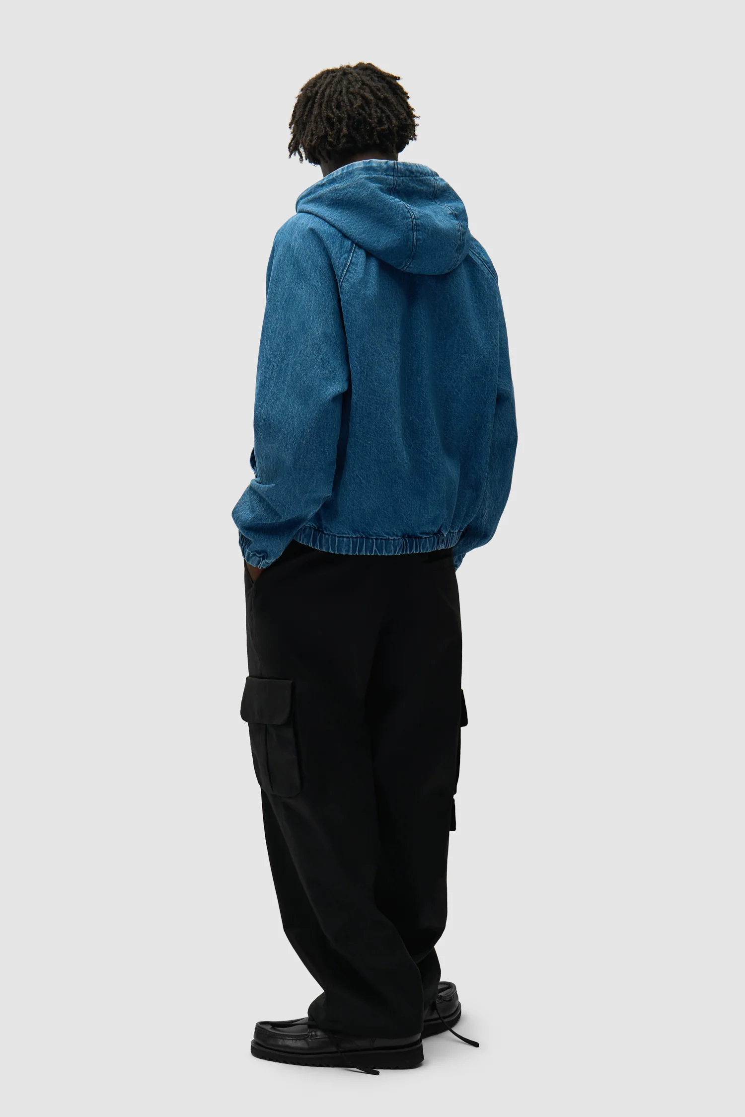 Split Logo denim Hood Jacket - Navy - Image 6